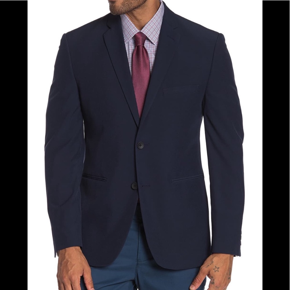 New Perry Ellis Navy Solid Two Button Separate Ja… - image 1